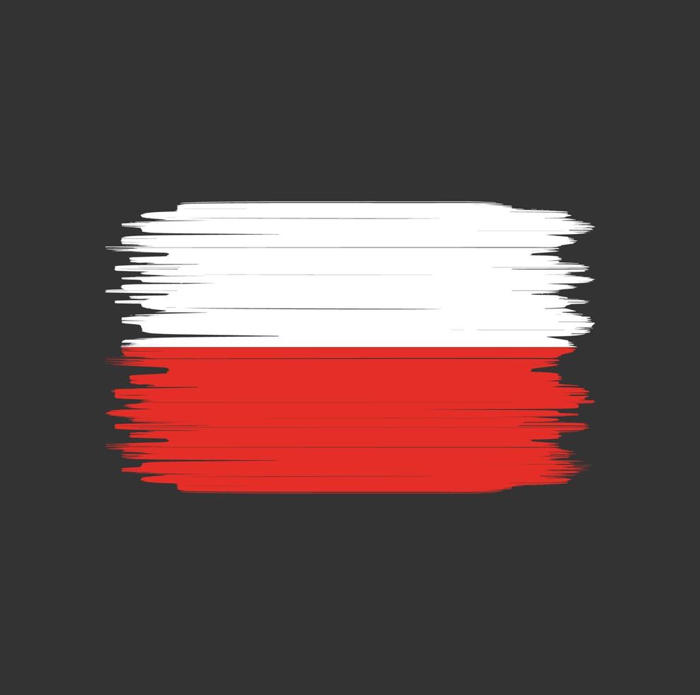 Pinselstrich mit polnischer Flagge. Nationalflagge vektor