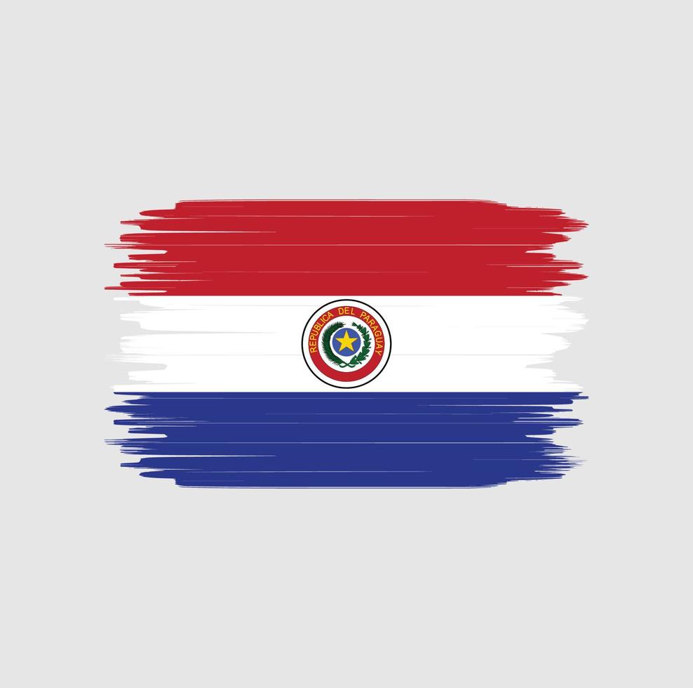 Pinselstrich mit paraguayischer Flagge. Nationalflagge vektor
