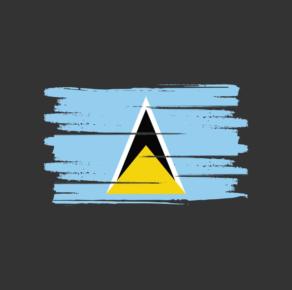 St. Lucia Flagge Pinselstriche vektor