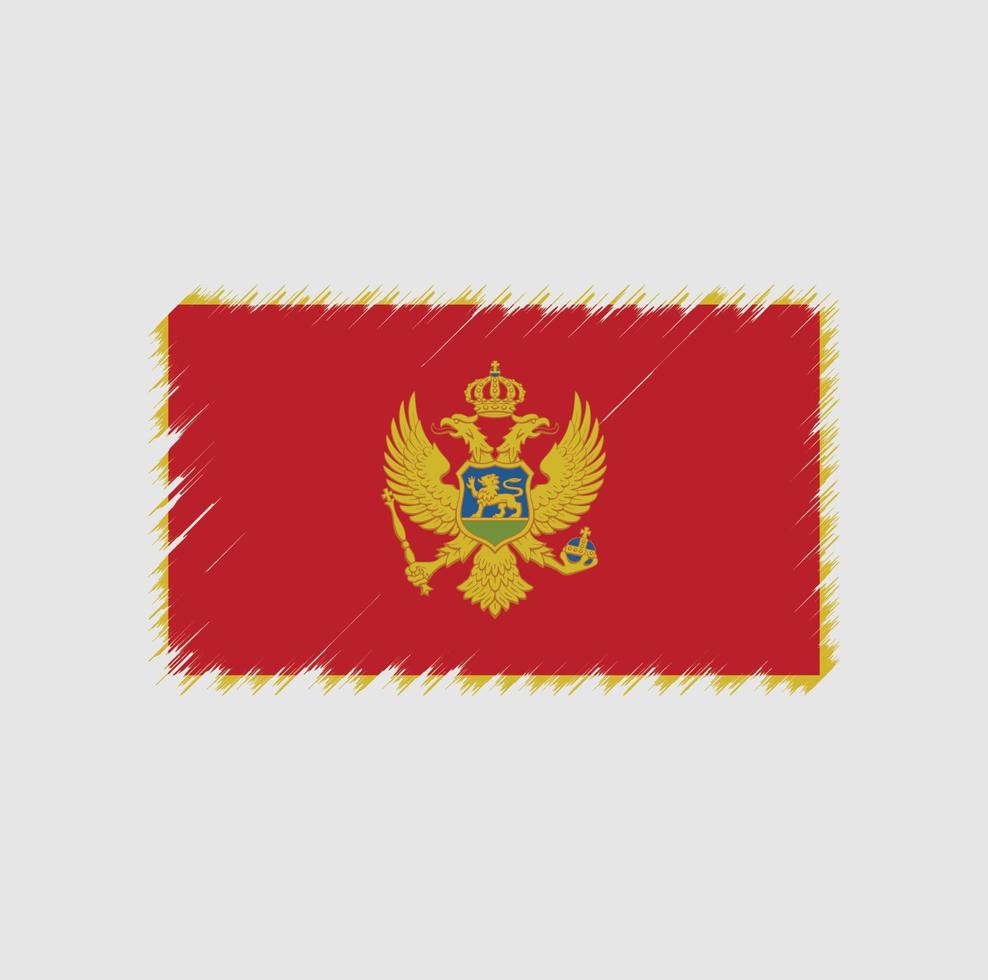 montenegro flagga penseldrag. National flagga vektor