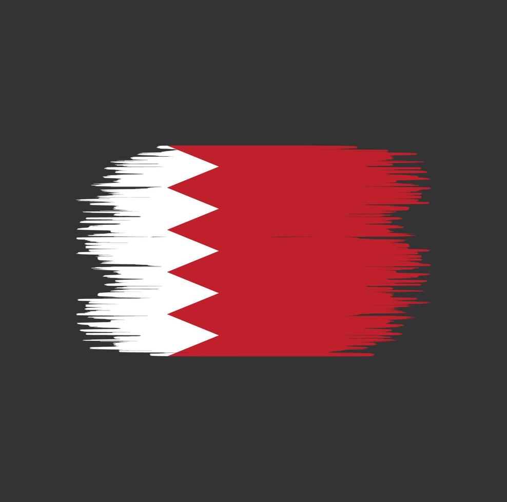 Pinselstrich mit Bahrain-Flagge. Nationalflagge vektor