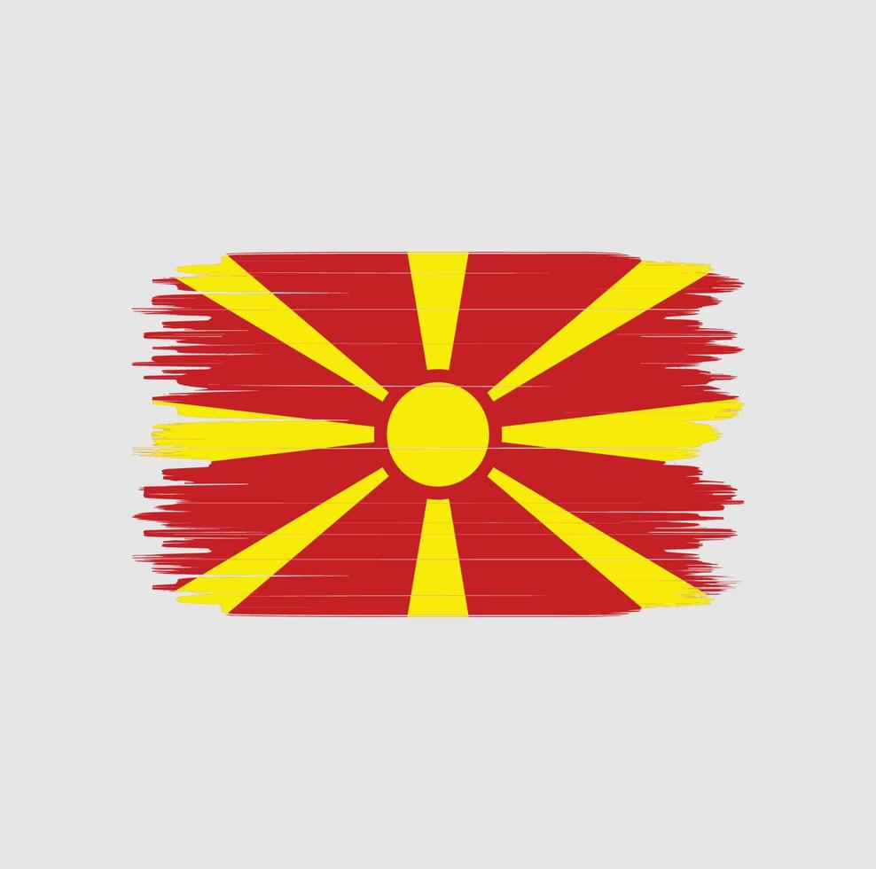 Pinselstrich mit nordmazedonischer Flagge. Nationalflagge vektor