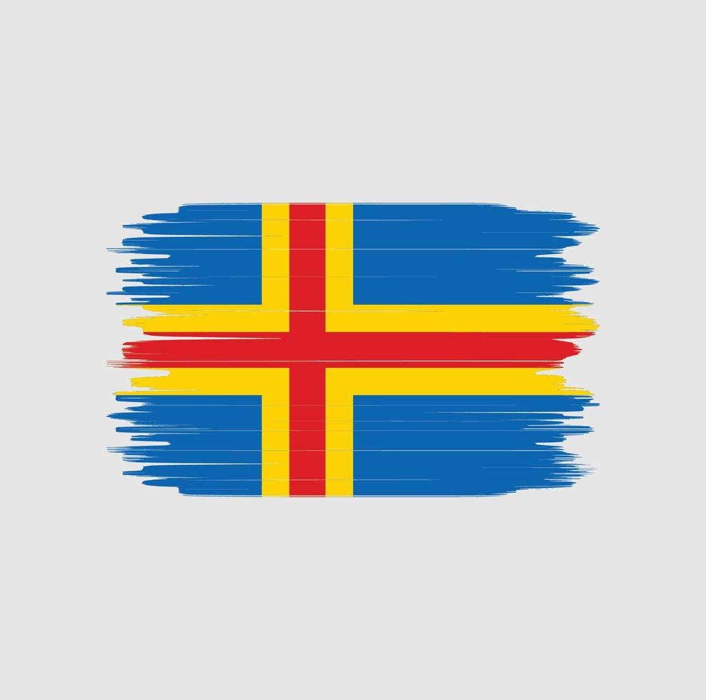 ålandsöarnas flagga penseldrag. National flagga vektor