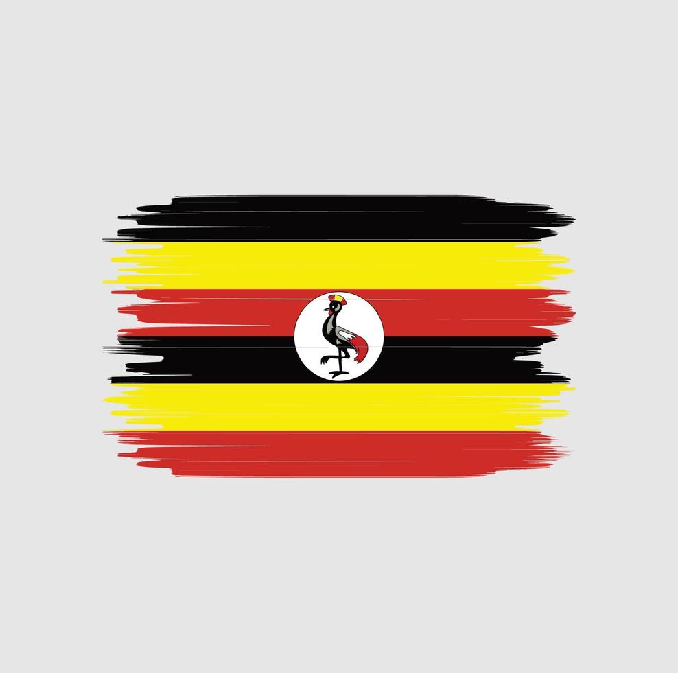 Pinselstrich der Uganda-Flagge. Nationalflagge vektor