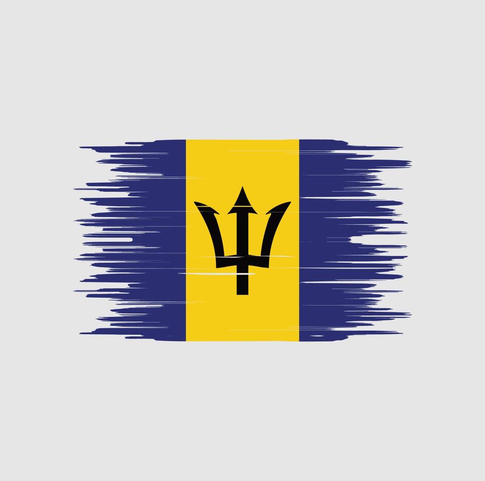 barbados flagga penseldrag. National flagga vektor