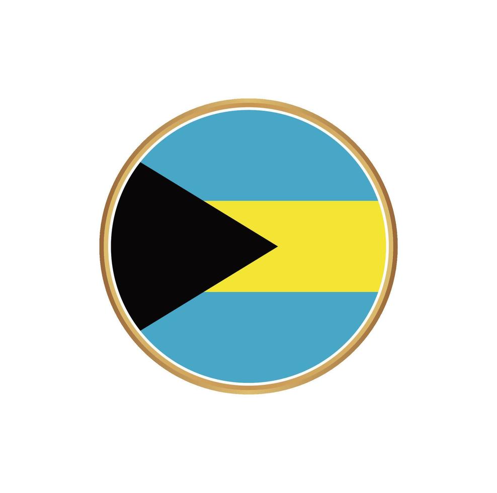 Bahamas-Flagge mit goldenem Rahmen vektor