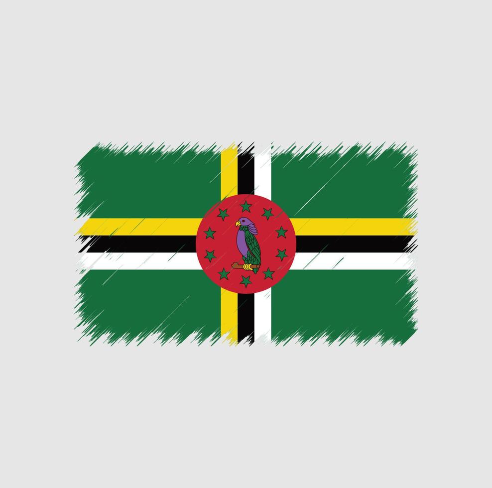 dominica flagga penseldrag. National flagga vektor