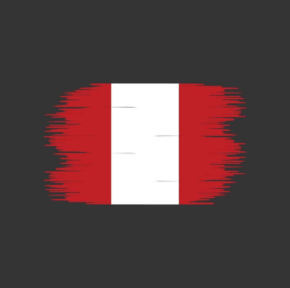 peru flag pinselstrich. Nationalflagge vektor