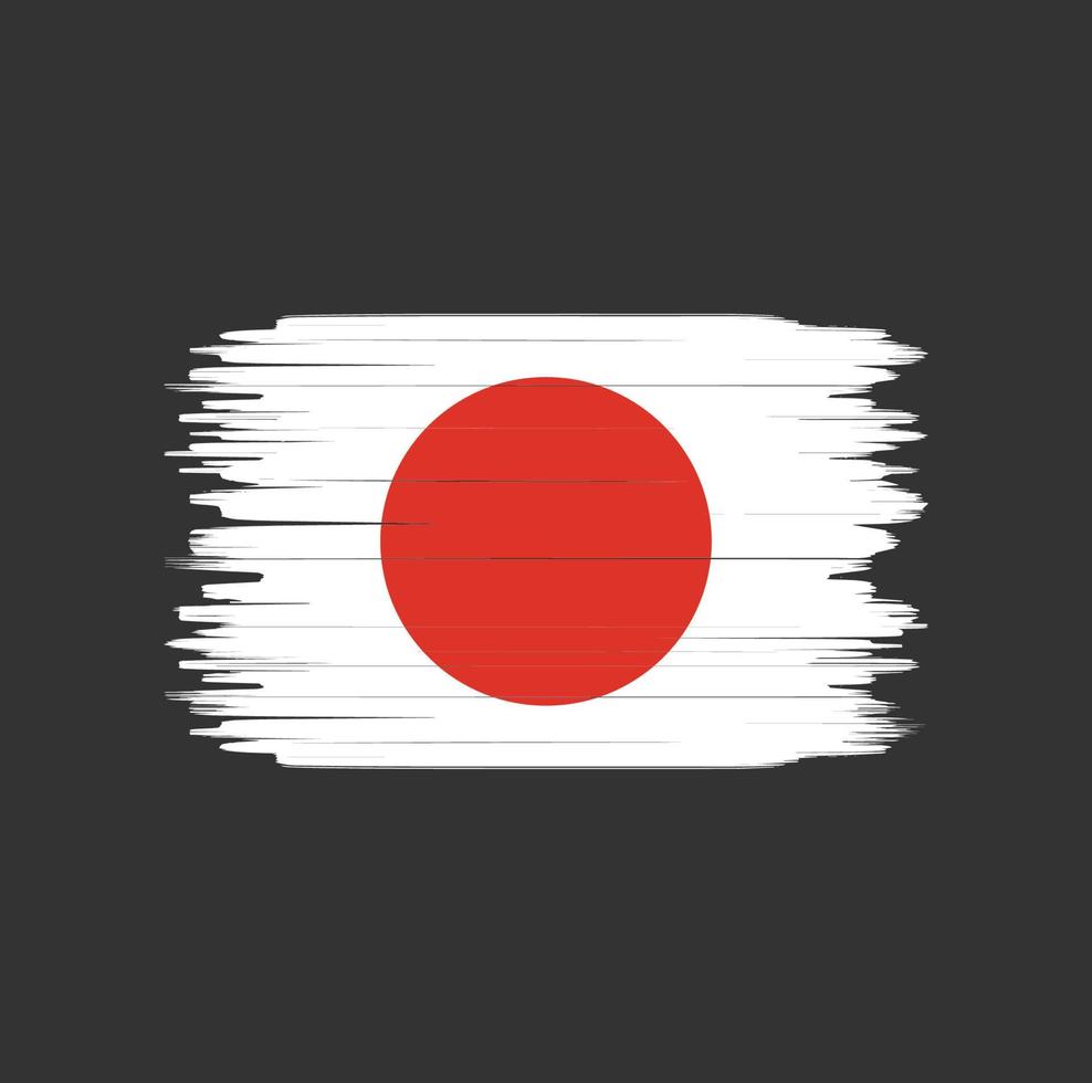 japansk flagga penseldrag. National flagga vektor