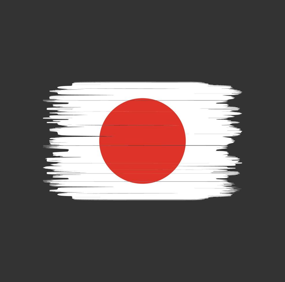 japanische flagge pinselstrich. Nationalflagge vektor