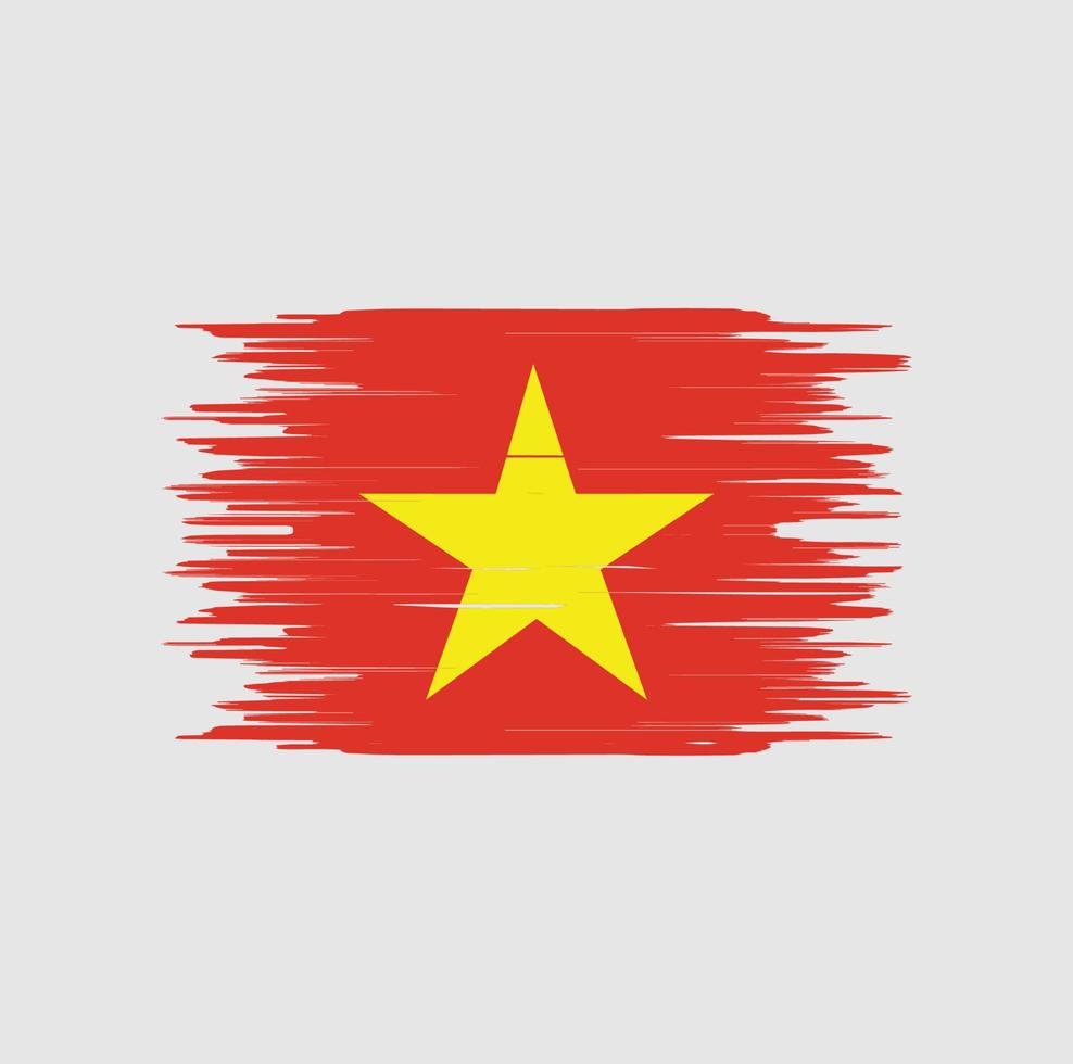 Pinselstrich mit Vietnam-Flagge. Nationalflagge vektor