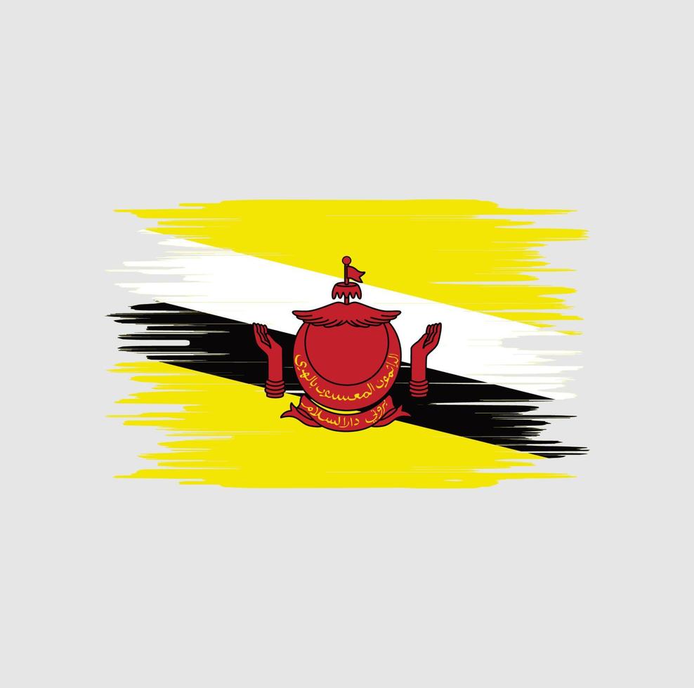 brunei flagga penseldrag. National flagga vektor