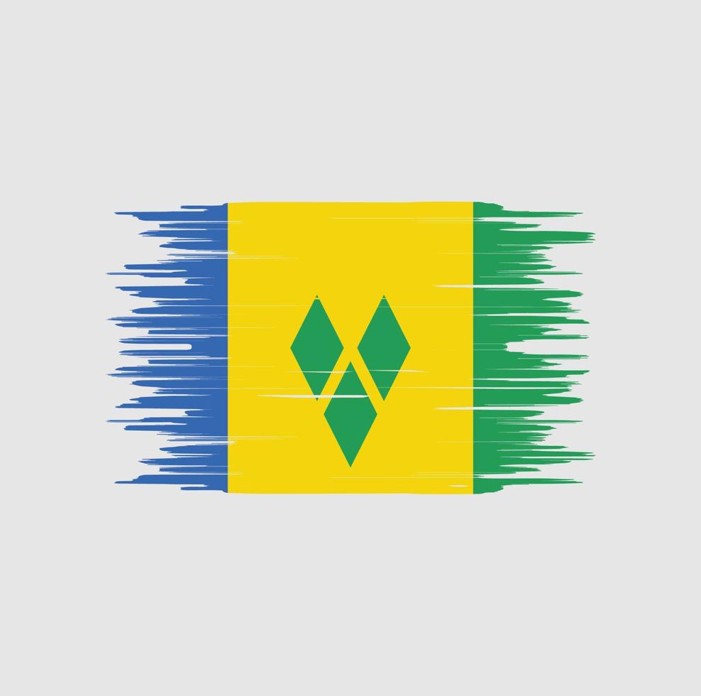 St. Vincent und die Grenadinen-Flaggen-Pinselstrich. Nationalflagge vektor