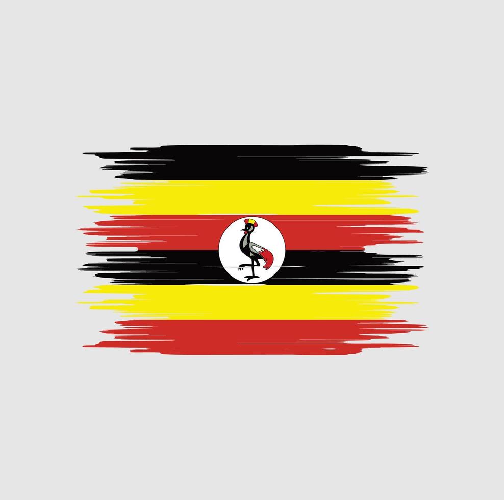 uganda flagga penseldrag. National flagga vektor