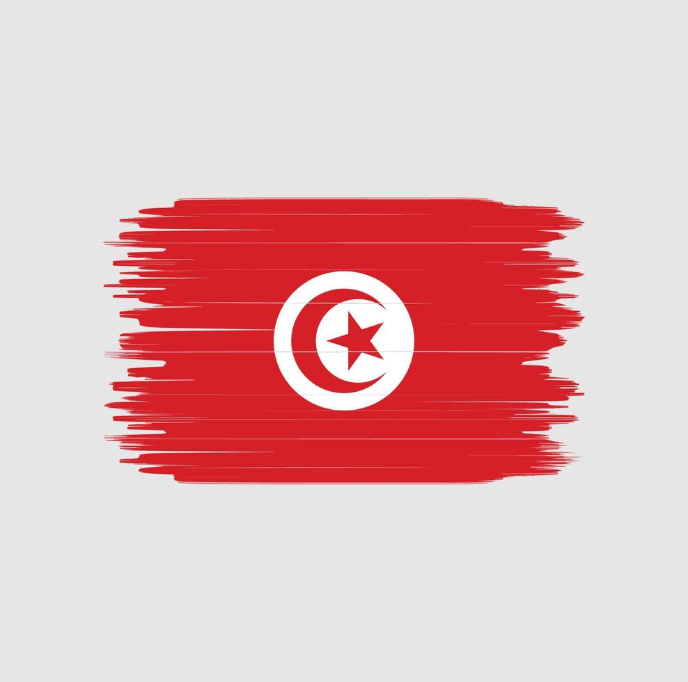 Pinselstrich mit tunesischer Flagge. Nationalflagge vektor