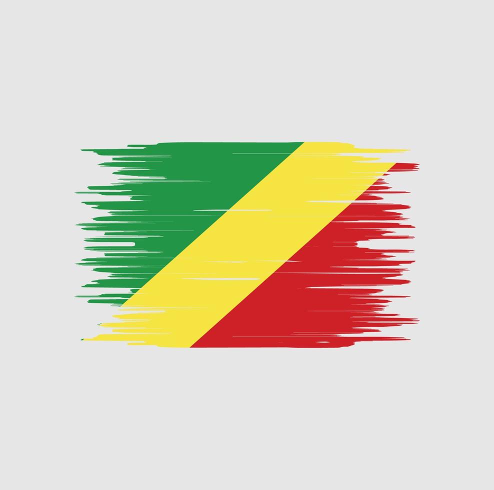 Kongoflaggan penseldrag. National flagga vektor