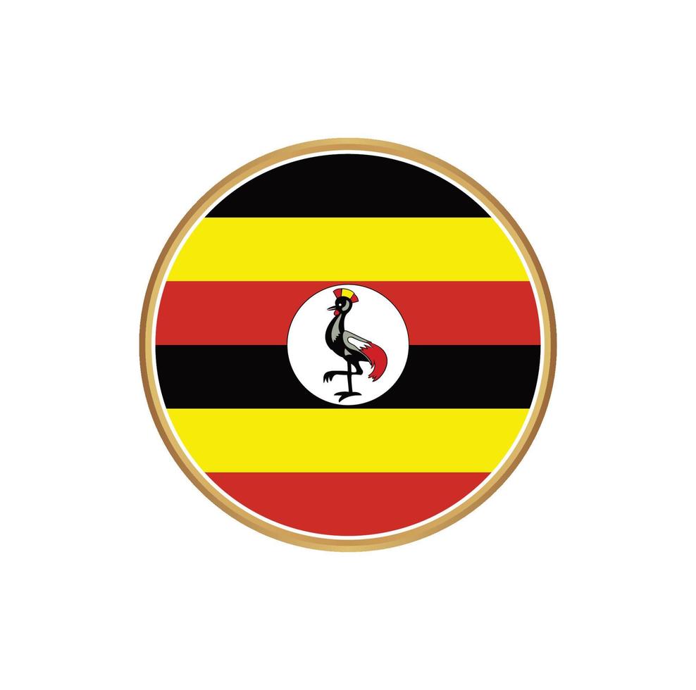 Uganda-Flagge mit goldenem Rahmen vektor