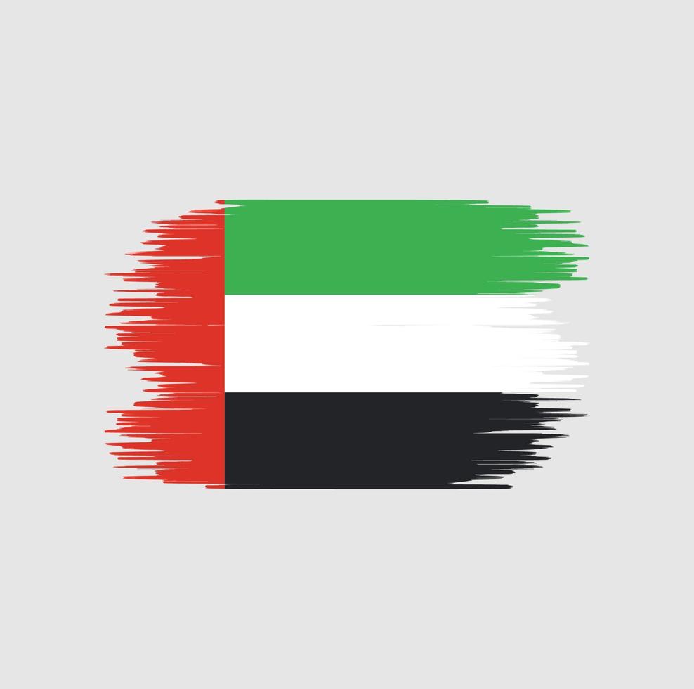 Pinselstrich der Flagge der Vereinigten Arabischen Emirate. Nationalflagge vektor