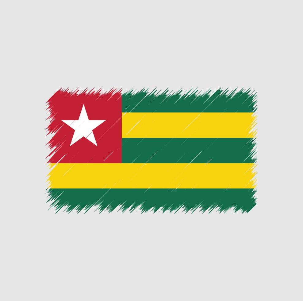 Pinselstrich der Togo-Flagge. Nationalflagge vektor