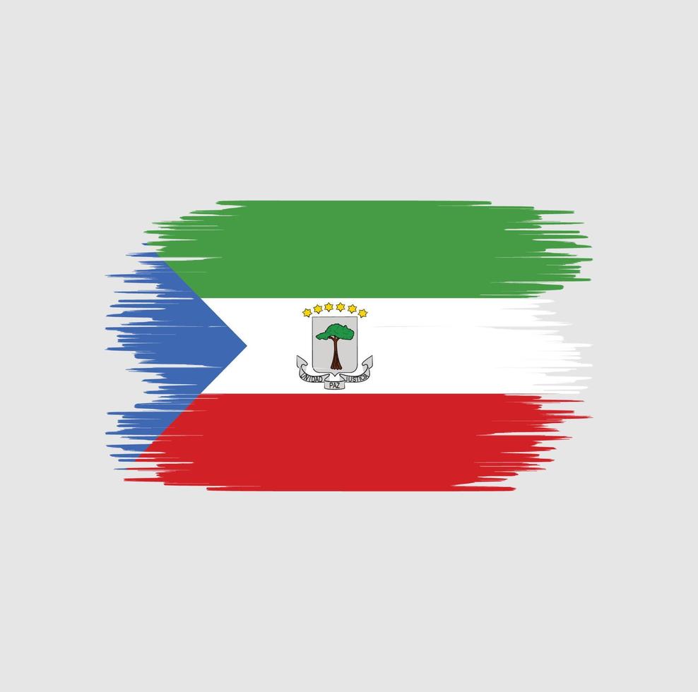 Ekvatorialguineas flagga penseldrag. National flagga vektor