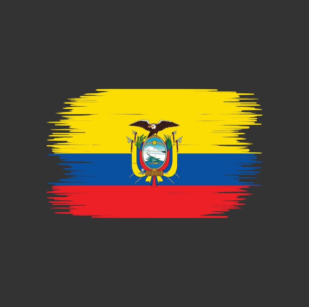 ecuador flag pinselstrich. Nationalflagge vektor