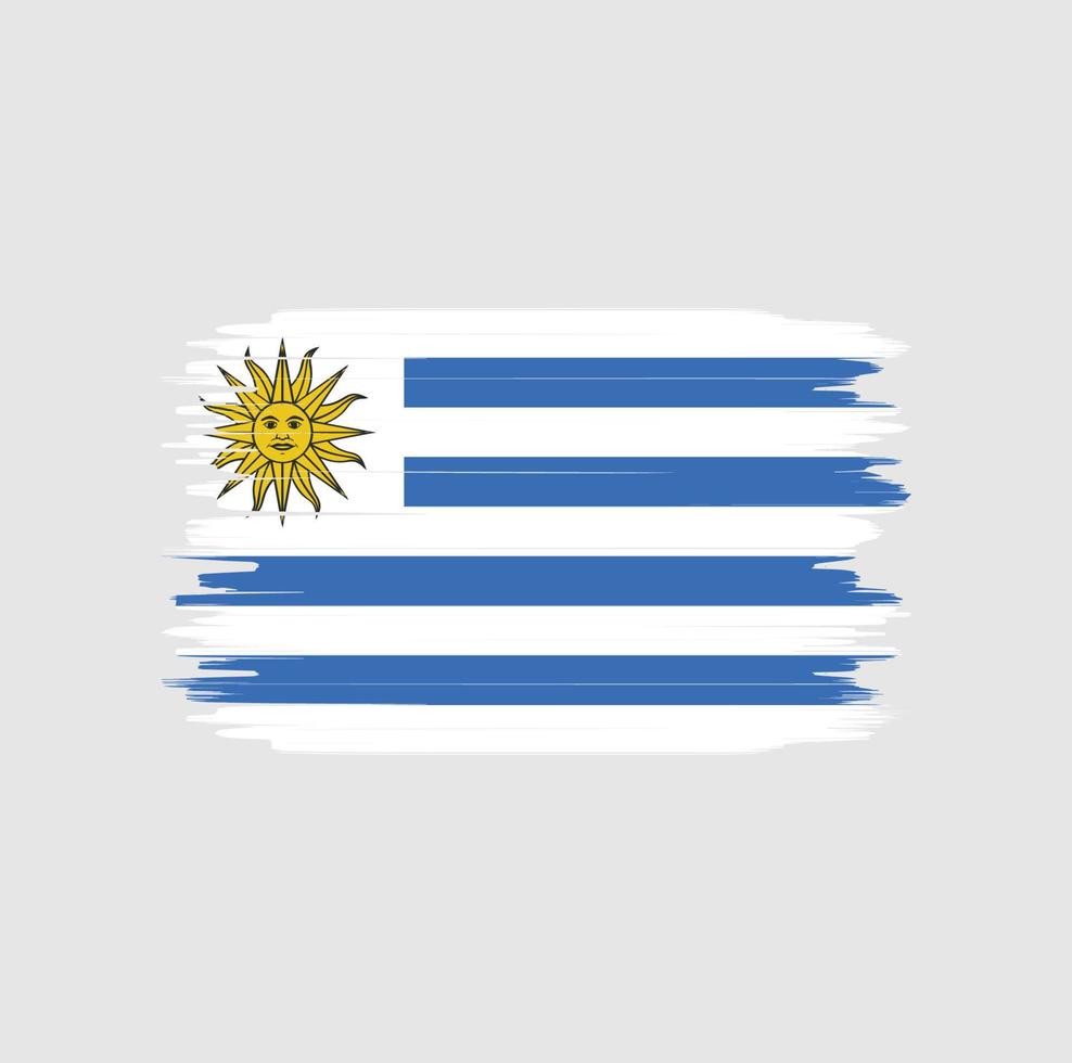 Pinselstrich mit uruguayischer Flagge. Nationalflagge vektor