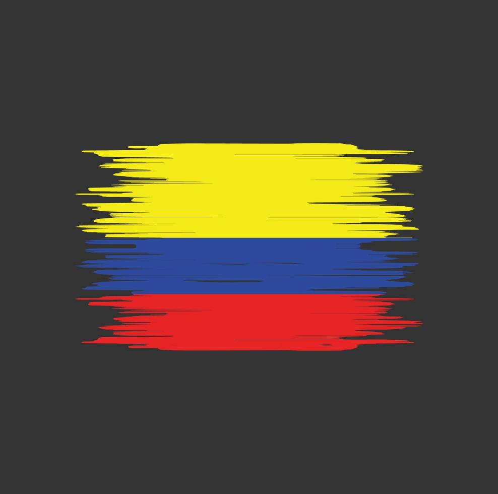 Pinselstrich mit kolumbianischer Flagge. Nationalflagge vektor
