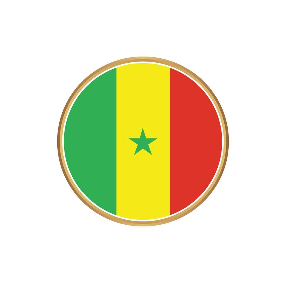 Senegal-Flagge mit goldenem Rahmen vektor