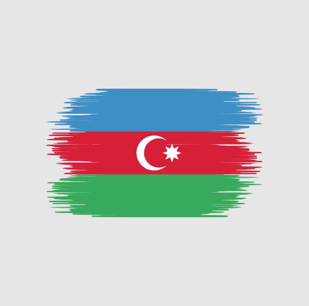 azerbajdzjans flagga penseldrag. National flagga vektor