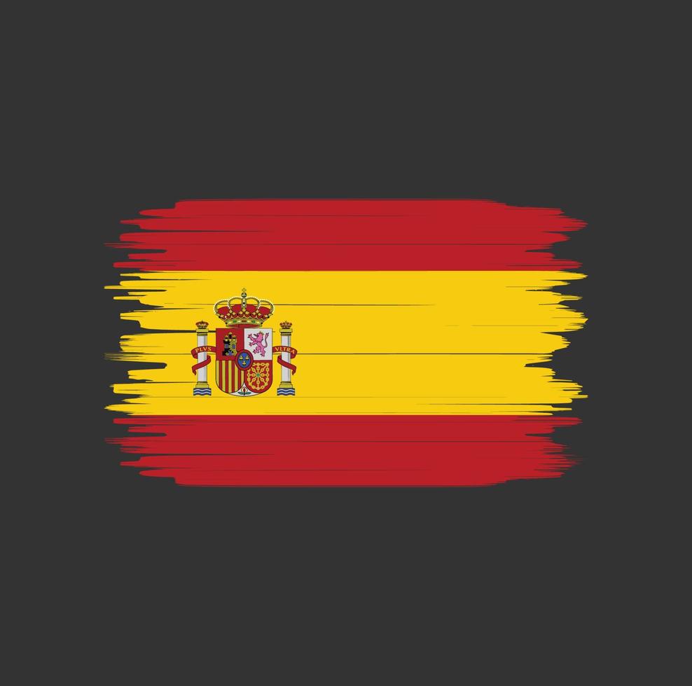 Pinselstrich der spanischen Flagge. Nationalflagge vektor