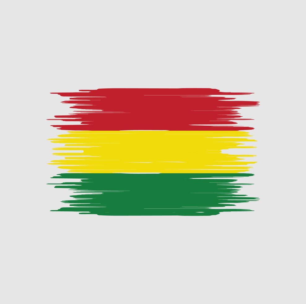 Bolivien Flagge Pinselstrich. Nationalflagge vektor