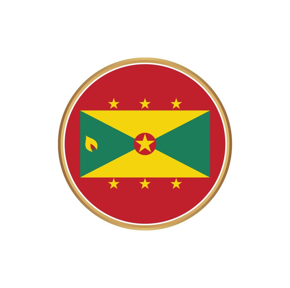 grenada flagga med gyllene ram vektor