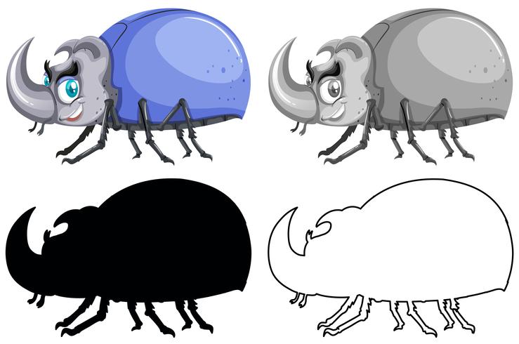 Sats av beetle bug vektor