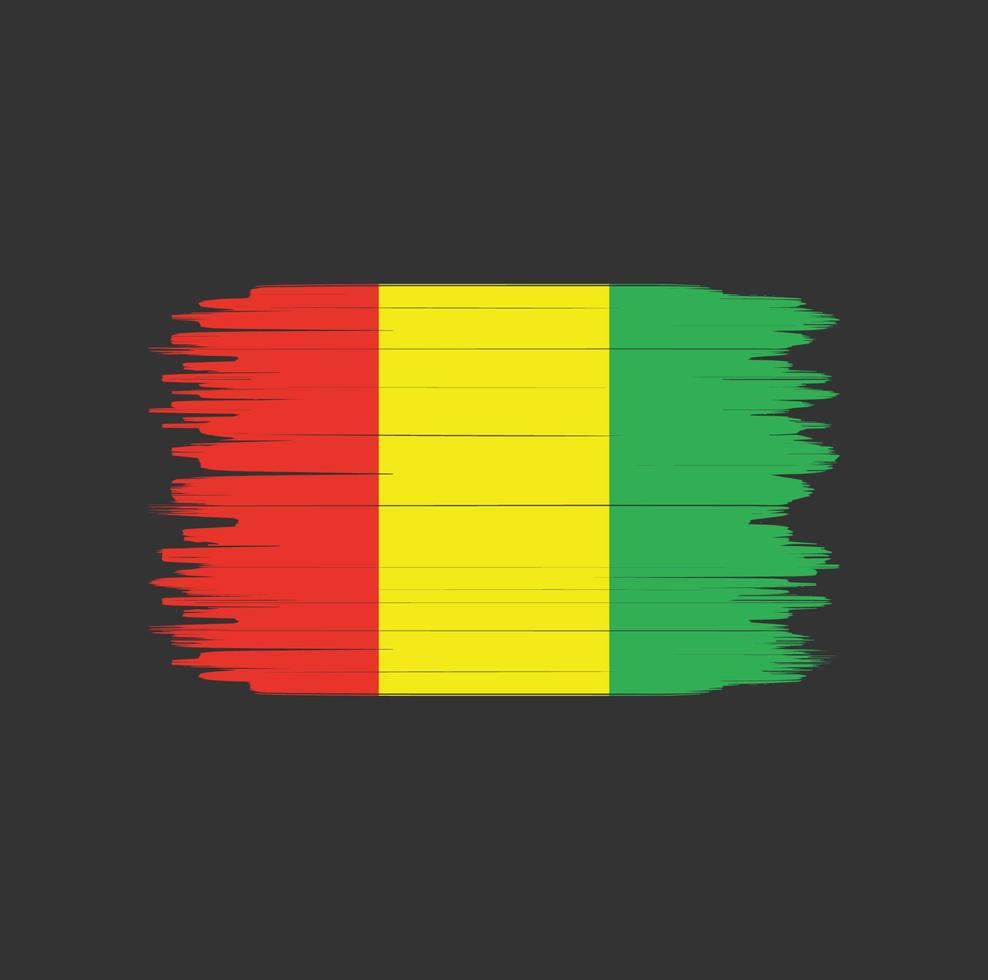 guinea flagga penseldrag. National flagga vektor
