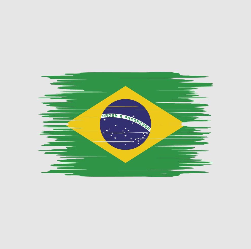 Pinselstrich der brasilianischen Flagge. Nationalflagge vektor