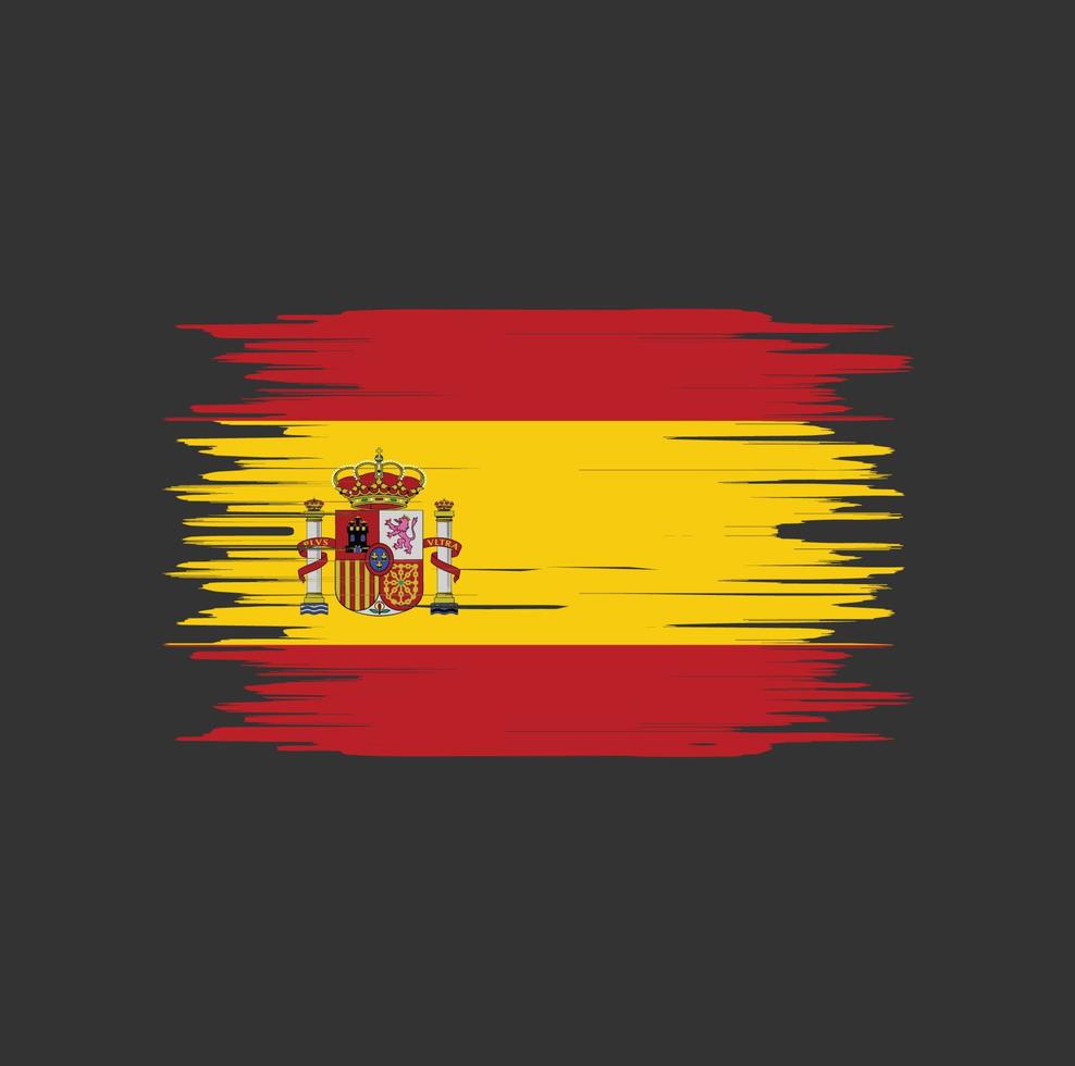 Pinselstrich der spanischen Flagge. Nationalflagge vektor