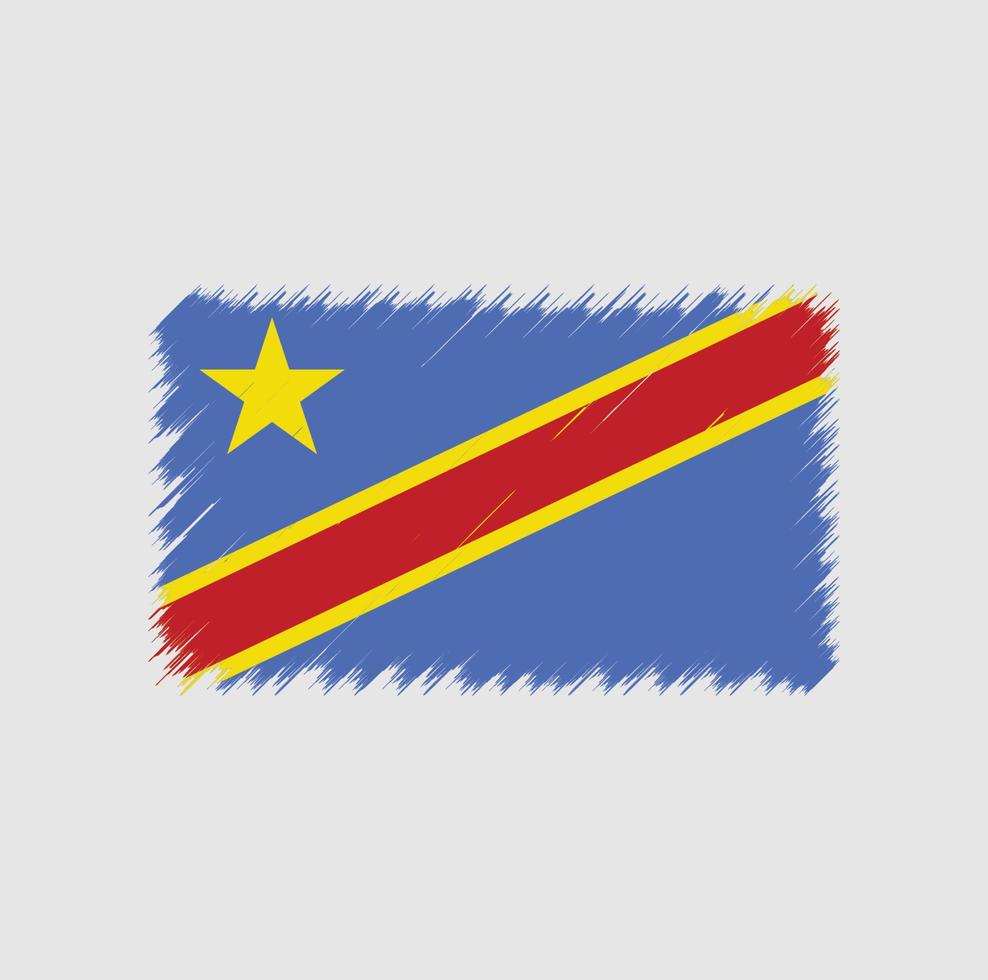 republik kongo flagga penseldrag. National flagga vektor