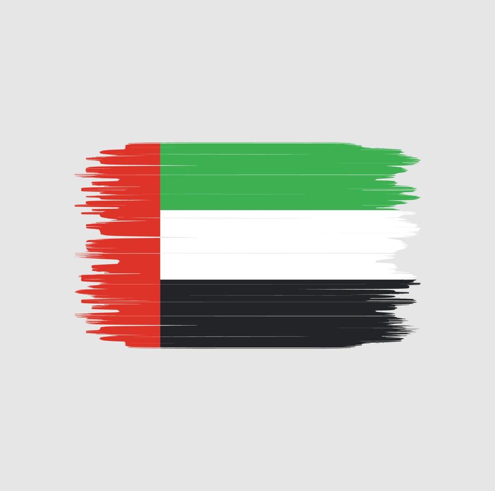 Pinselstrich der Flagge der Vereinigten Arabischen Emirate. Nationalflagge vektor