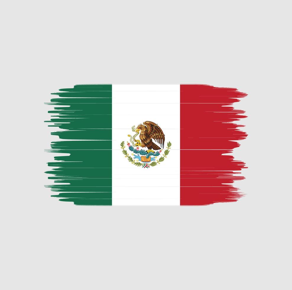 mexico flagga penseldrag. National flagga vektor