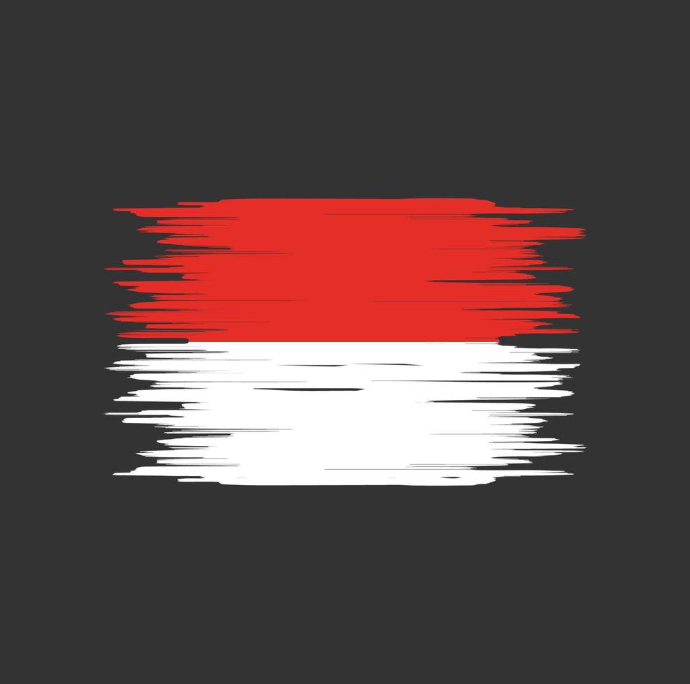 Pinselstrich mit indonesischer Flagge. Nationalflagge vektor