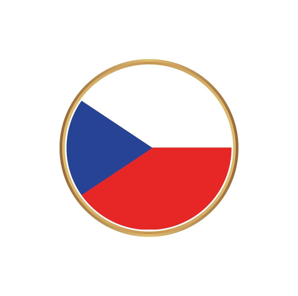 flagge der tschechischen republik mit goldenem rahmen vektor