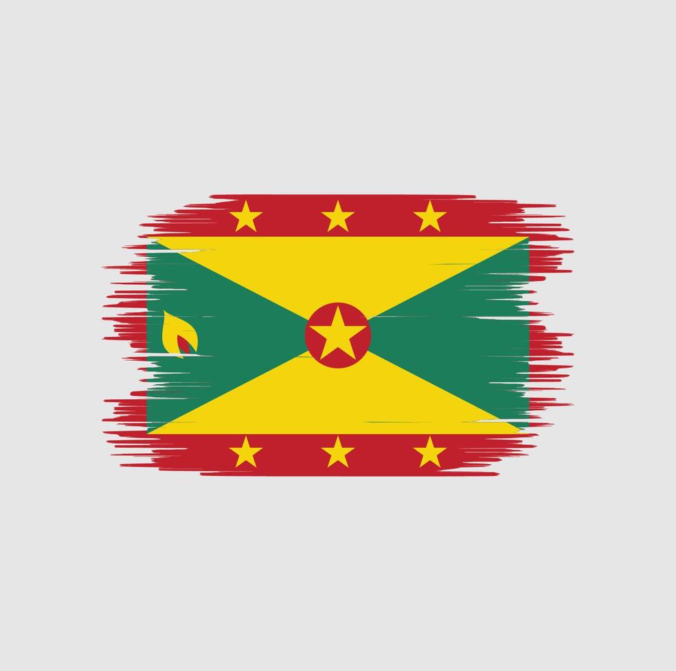 Pinselstrich der Grenada-Flagge. Nationalflagge vektor