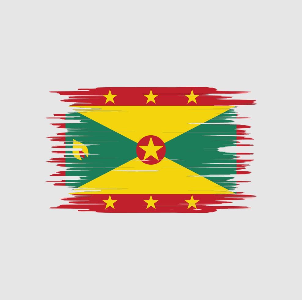 Pinselstrich der Grenada-Flagge. Nationalflagge vektor