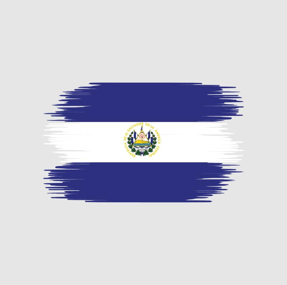 el salvador flagga penseldrag. National flagga vektor