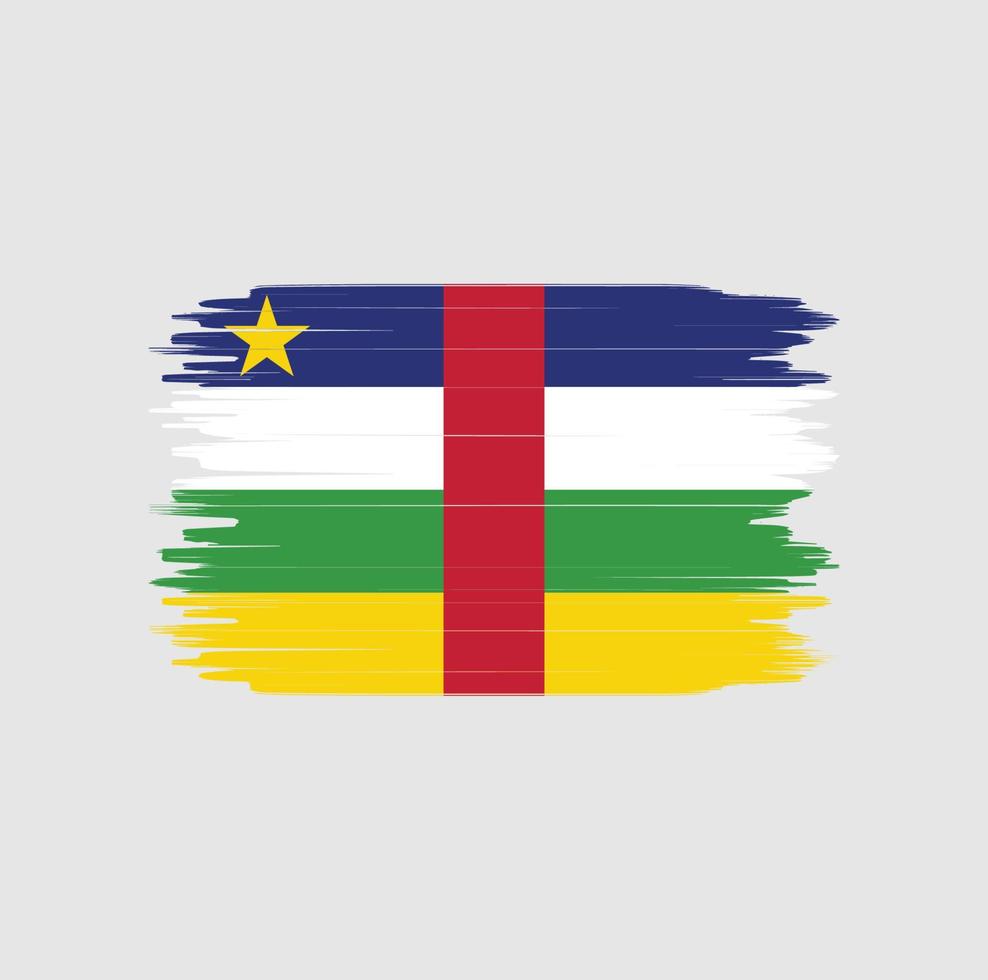 centralafrikanska flaggan penseldrag. National flagga vektor