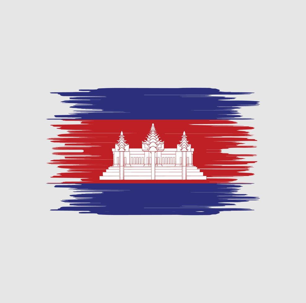 Kambodscha Flagge Pinselstrich. Nationalflagge vektor