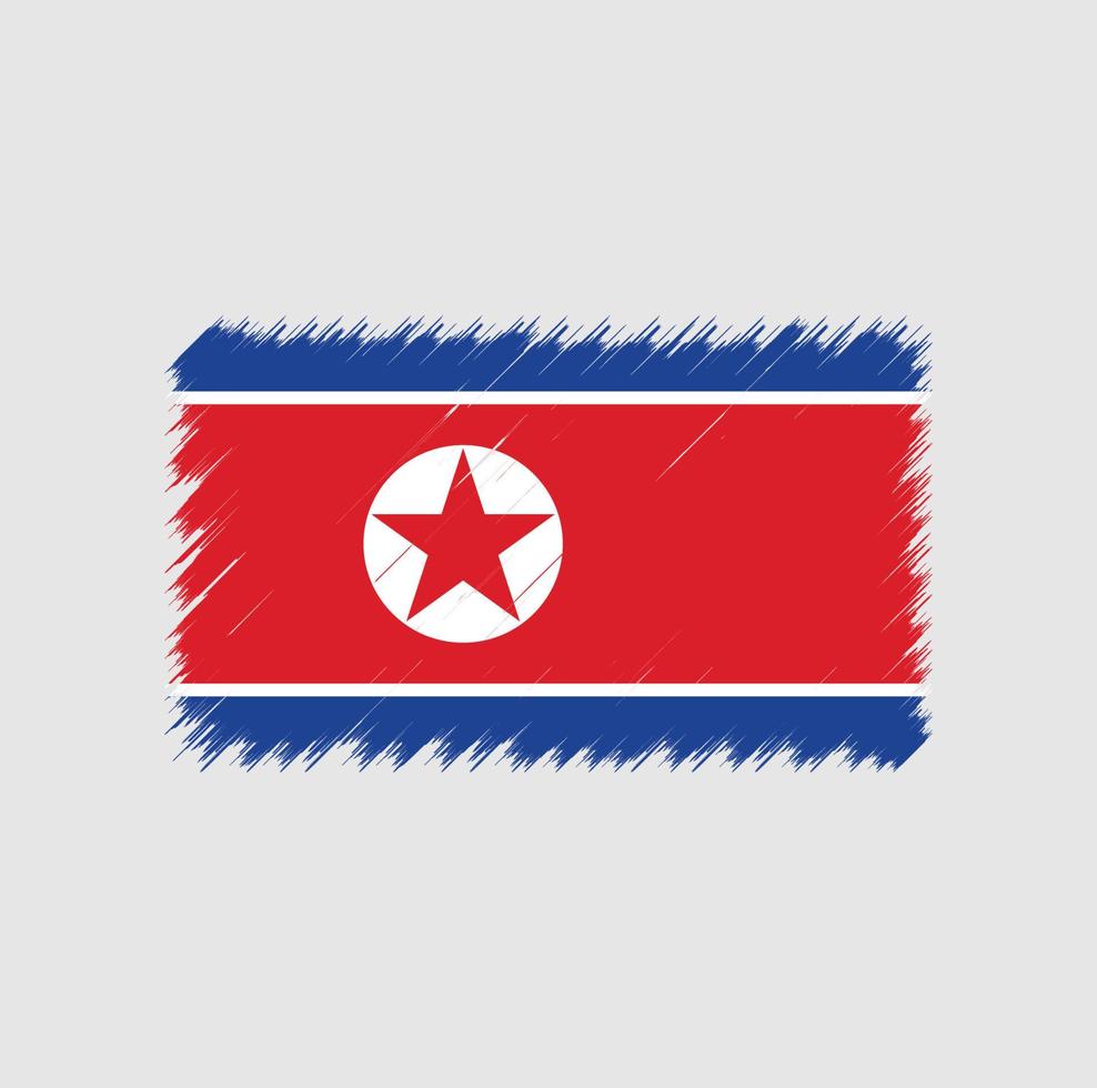 pinselstrich mit nordkorea-flagge. Nationalflagge vektor