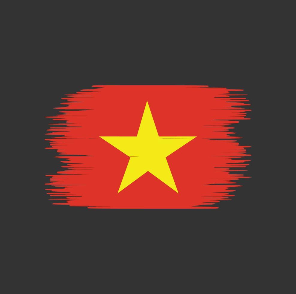 Pinselstrich mit Vietnam-Flagge. Nationalflagge vektor