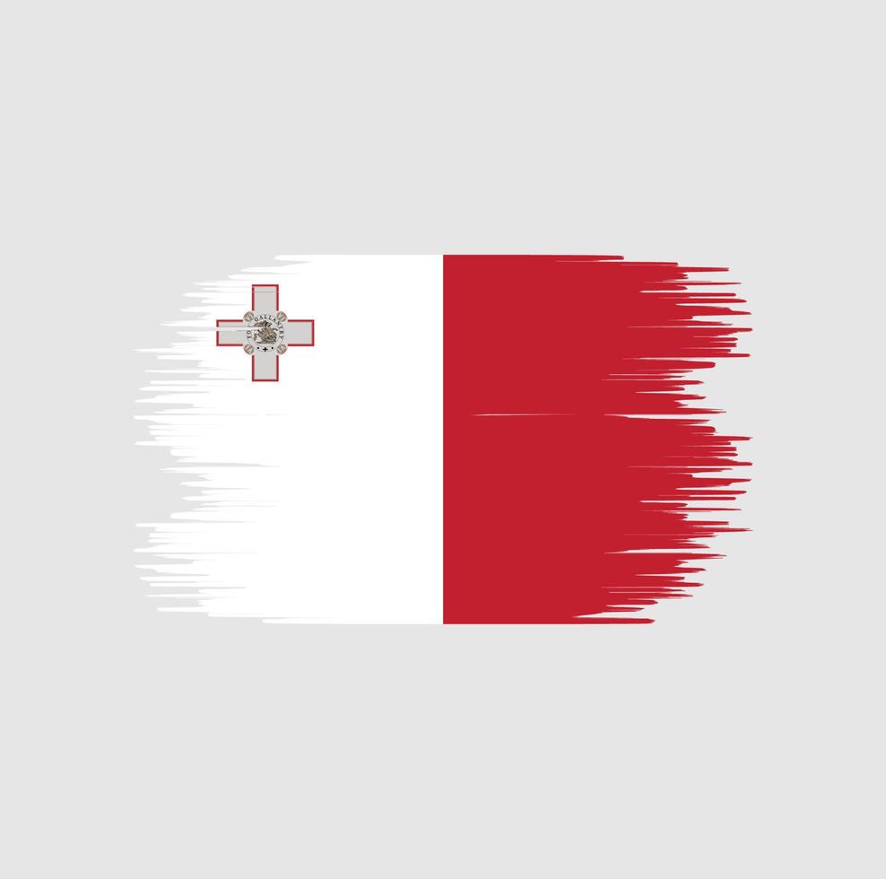 malta flagga penseldrag. National flagga vektor