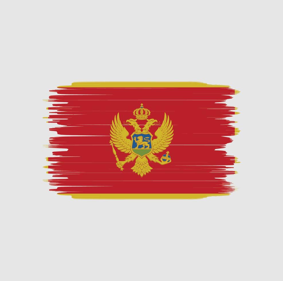 Pinselstrich der montenegro-Flagge. Nationalflagge vektor